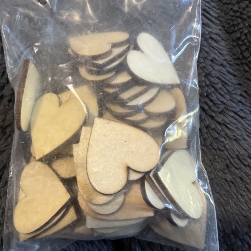 Bag 5cm wooden hearts - of, 1.5cm