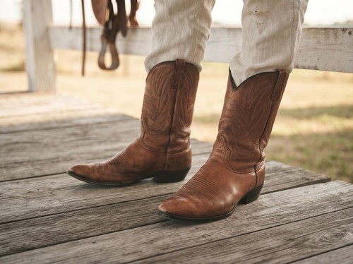 Vintage leather cowboy boots - leather,