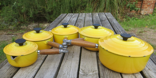 Creuset yellow cast iron - le,