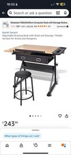 Tiltable Drawing Art Craft Table With Storage And Drawers (stool Not Included)