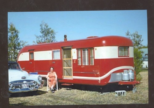 Vintage camper red camping - vintage,