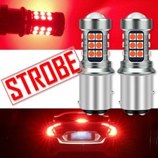 2x 1157 LED Strobe Flashing Safety Warning Brake/Stop Light Tail Blinking Light