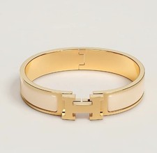 Brand New, (Cream) Hermes Clic Clac bracelet (GM size)
