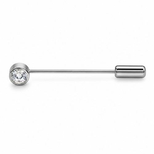 Clear crystal tie pin - clear,
