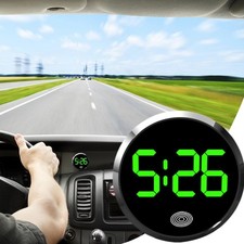 Mini Car Dashboard Digital Clock Stick-On Watch Accessories Truck Boat Vehicle