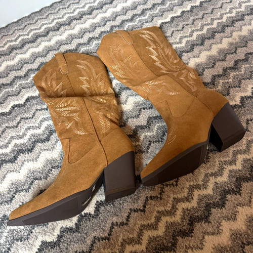 Women brown suede mid - women’s, mid-calf