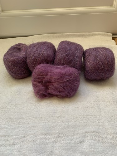 Mohair yarn purple mix wool - yarn,