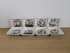 Portmeirion Botanic Garden Small Square Sauce Butter Dish Set of 8 Signed Mint