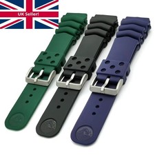 Scuba Diver Blue Green Black Rubber Silicone Watch Strap Band 18mm 20mm 22mm UK