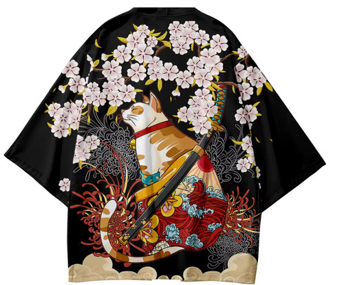 Cat japanese kimono yukata - kimono,