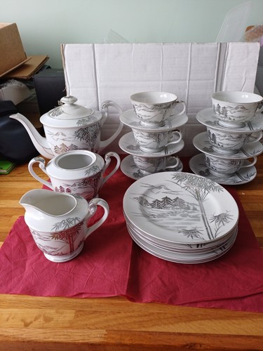 Vintage 21pce chinese kutani - vintage,