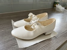 White PU Low Heel Tap Dance