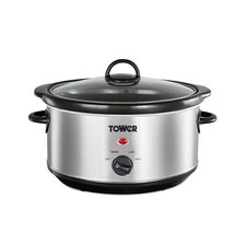 Tower 3.5L Slow Cooker, T16039Y, Stainless Steel