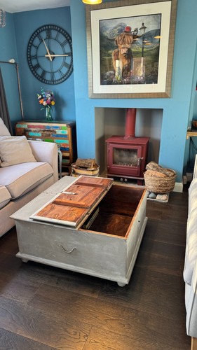 Shabby chic grey large solid - grey,
