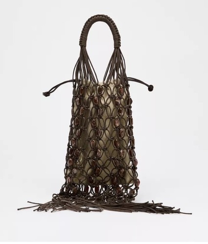 Zara bag beaded fringe bucket - zara,
