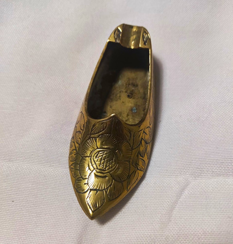 Vintage brass shoe - vintage, horn,