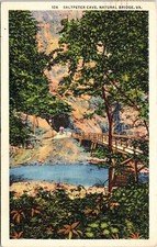 Saltpeter Cave Natural Bridge VA Virginia Linen Postcard PM Lexington Cancel WOB