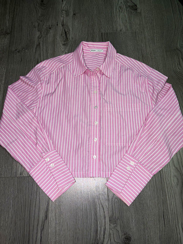 Bershka pink white - white, striped