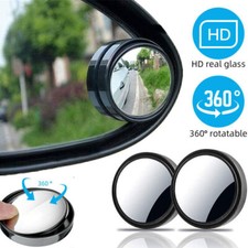 2Pcs Rear View Mirror Blind Spot Mirrors Round HD Glass Convex 360° Side for Car
