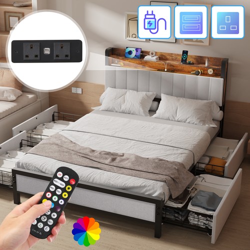 Double size bed frame - size, metal