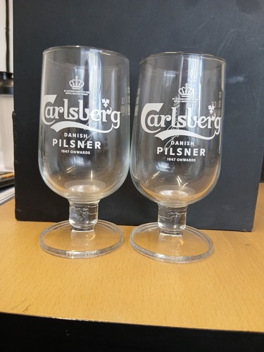 Carlsberg half pint glasses - pint, x2
