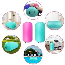 Tumble Track Mat 60/80cm - Inflatable Gym Air Roller Includes Pump | Green/Pink