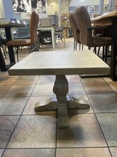 Versailles Vintage French Style Grey Wooden Distressed Limewashed Side Table