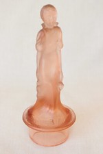 Art Deco Frosted Pink Glass