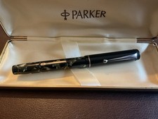 RARE Mentmore Supreme Lever Filler Fountain Pen Green Marble Trim