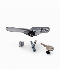 UPVC Left Hand  Espag Window Handle -Key Locking Double Glazing- Polished Chrome