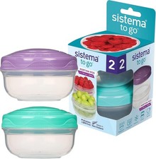Sistema to GO PortionPod Food Storage Containers, Small 2 x 210 ml, Assorted 