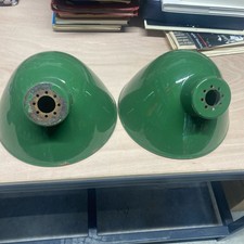 vintage metal enamel light shade X 2 - 11 Inches Across
