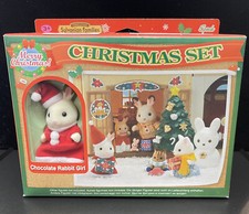 Sylvanian Families Christmas Set – Chocolate Rabbit Girl • Retired Vintage BNIB