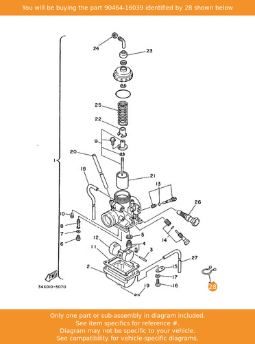 Yamaha clamp 90464 16039 oem - clamp,,