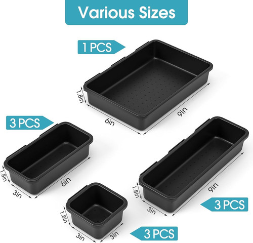 Pcs black plastic drawer - 10,
