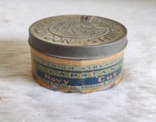 1940s Vintage Capstan Navy Cut Tobacco Advertising Tin Box London Round TIN187