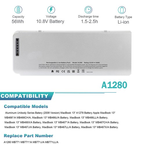 Replace a1280 battery for - a1280,