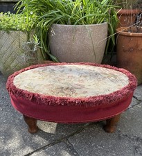 Vintage red floral foot stool - red,