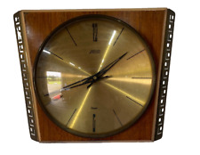 KIENZLE ATLANTA ELECTRIC WALL CLOCK MID CENTURY WOOD BRASS WORKING