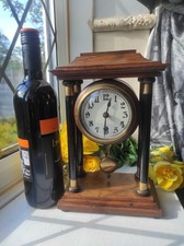 VERY PRETTY ANTIQUE 8 DAY PORTICO MANTEL CLOCK BY BADISCHE UHRENFABRIK c1910