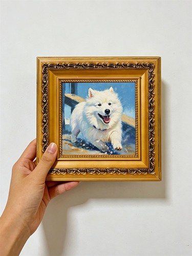 Happy samoyed dog mini - dog,