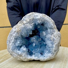 12.4LB Large Natural blue crystal cave quartz crystal cave mineral specimens