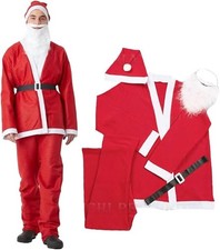 Set Santa Claus Suit Adult Men Felt Cosplay Costume Outfit 5 pcs set