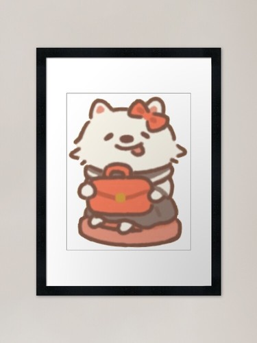 Student samoyed doll - doll, framed