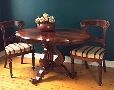 Antique 19th Set Sofa Coffee Table Chairs Biedermeier Mahogany Carved Victorian