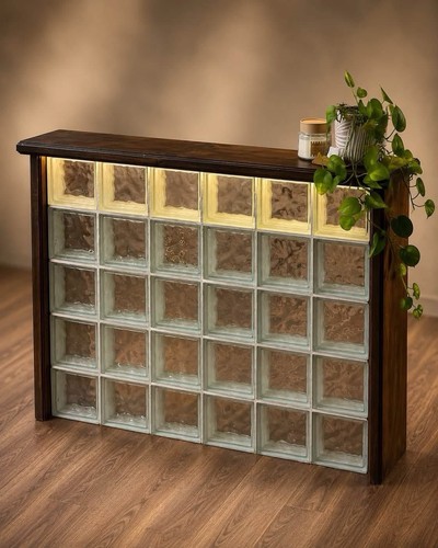 Handmade oak glass block - oak,