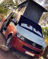 VW T5 Window Screen Cover Black Out Blind Wrap Curtain Frost Eyes Camper Orange