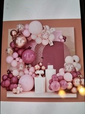 135pcGarland Pink Rose Ballons Kit To Inc Glitter Ballons, Double Stuffed, Ect 