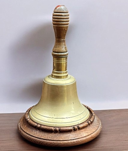 Victorian brass school - bell, on