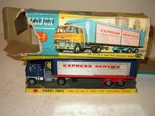 Vintage Die Cast Corgi Major Ford Tilt Cab H truck w/ trailer 1137 w/ box